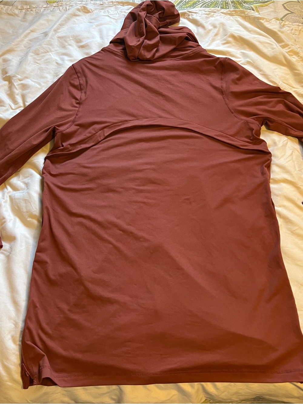 Women’s Long Sleeve Hooded Zip Dress in Rust - Picture 2 of 9